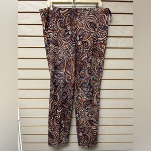 Chico's Blue and Brown Paisley Pants